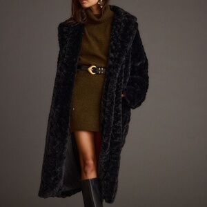 12th Tribe Sasha Black Floor Length Coat Size XSXS